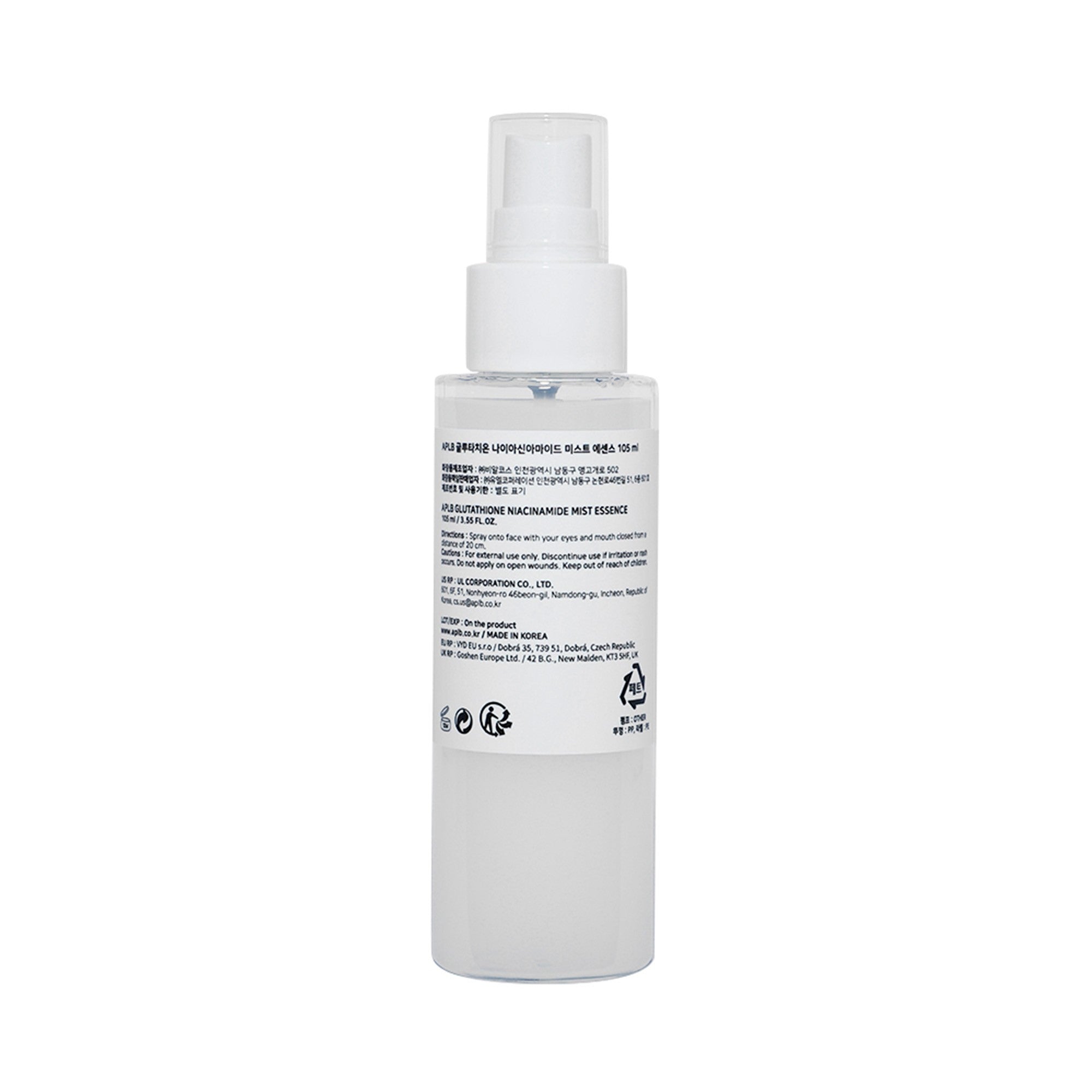 aplb - glutathione niacinamide mist essence 3.55 oz, Eveline APLB Glutathione Niacinamide Mist is a 105 ml facial essence in a spray form combining glutathione and niacinamide APLB Glutathione Niacinamide Mist Essence
