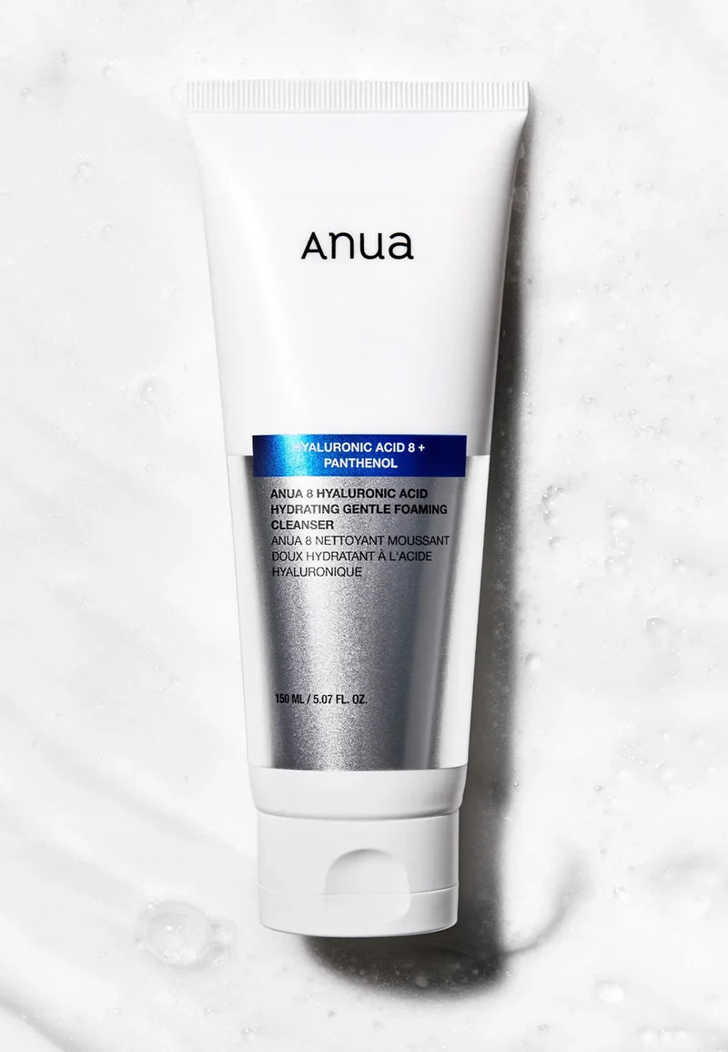 Anua 8 Hyaluronic Acid Hydrating Cleanser | Gentle Foaming Face Wash for Dry Skin