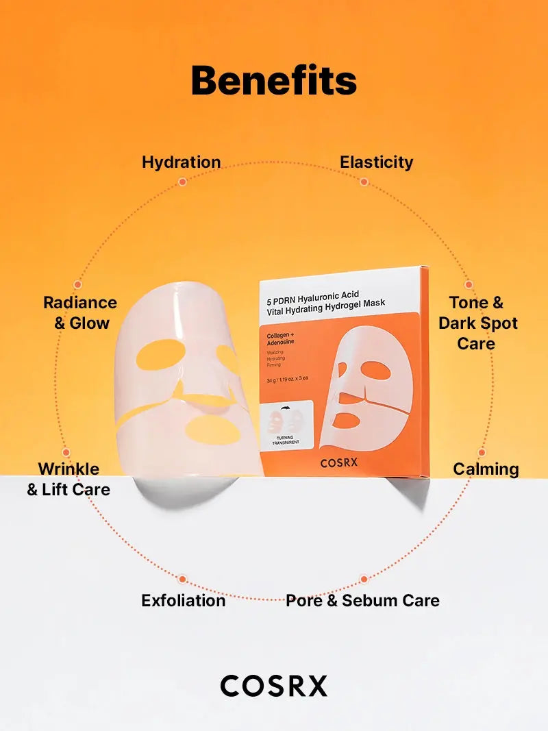 COSRX PDRN Hyaluronic Acid Hydrogel Mask | Deep Hydration & Skin Repair Sheet Mask Box (3pc) (kopie)